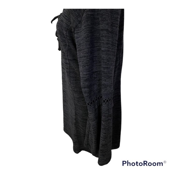 BLUE cross tie back tunic top, bell sleeves, never worn! - Picture 7 of 11